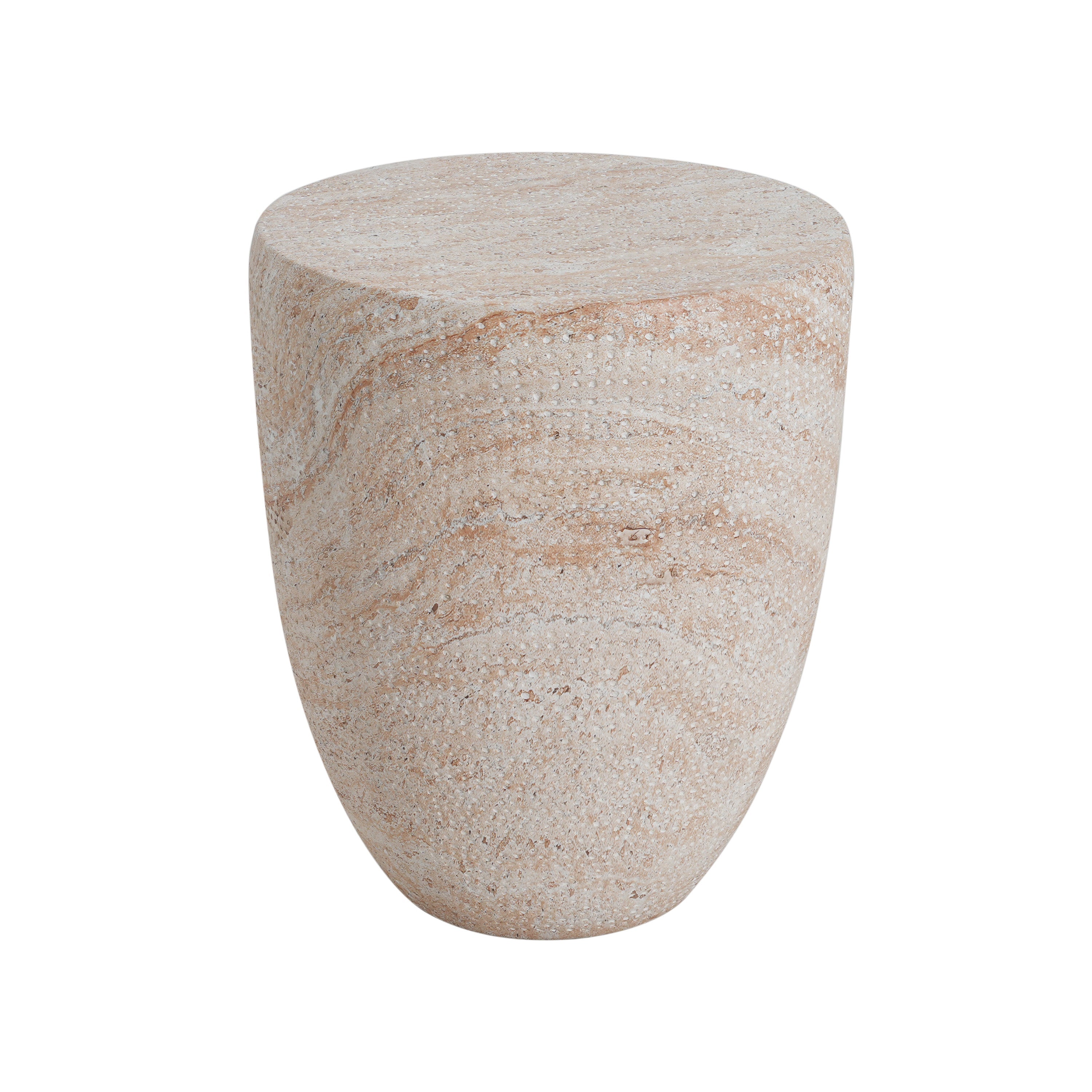 Outdoor/Indoor Lightweight Concrete Side Table - Travertine Finish