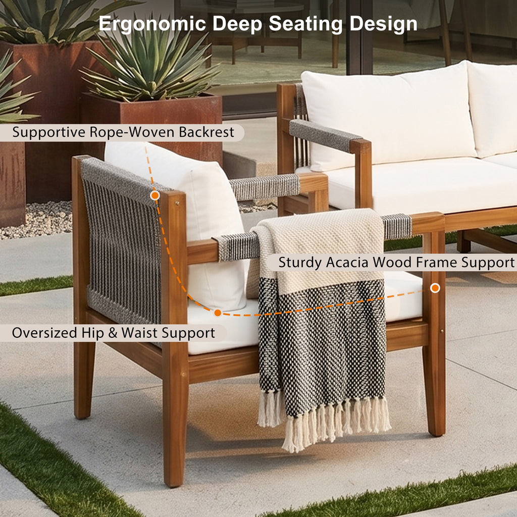 3 Pieces Outdoor Sectional Sofa Set