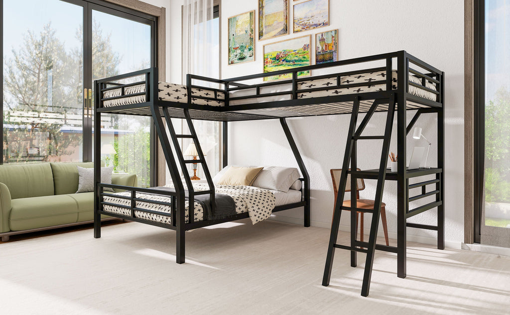 Twin over Full Bunk Bed with Loft Bed and Desk