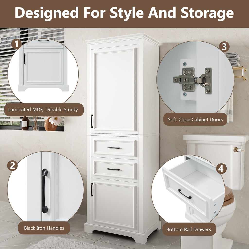 71-Inch Tall Freestanding Bathroom Vanity