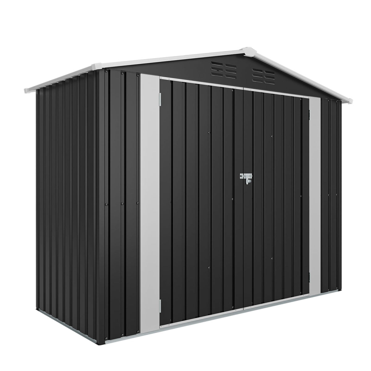 8ft x 4ft Outdoor Metal Storage Shed with Lockable Latch