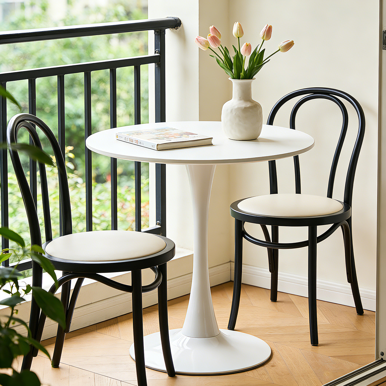 White Round Dining Table