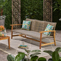 Hampton Wood + Wicker 3 Seater