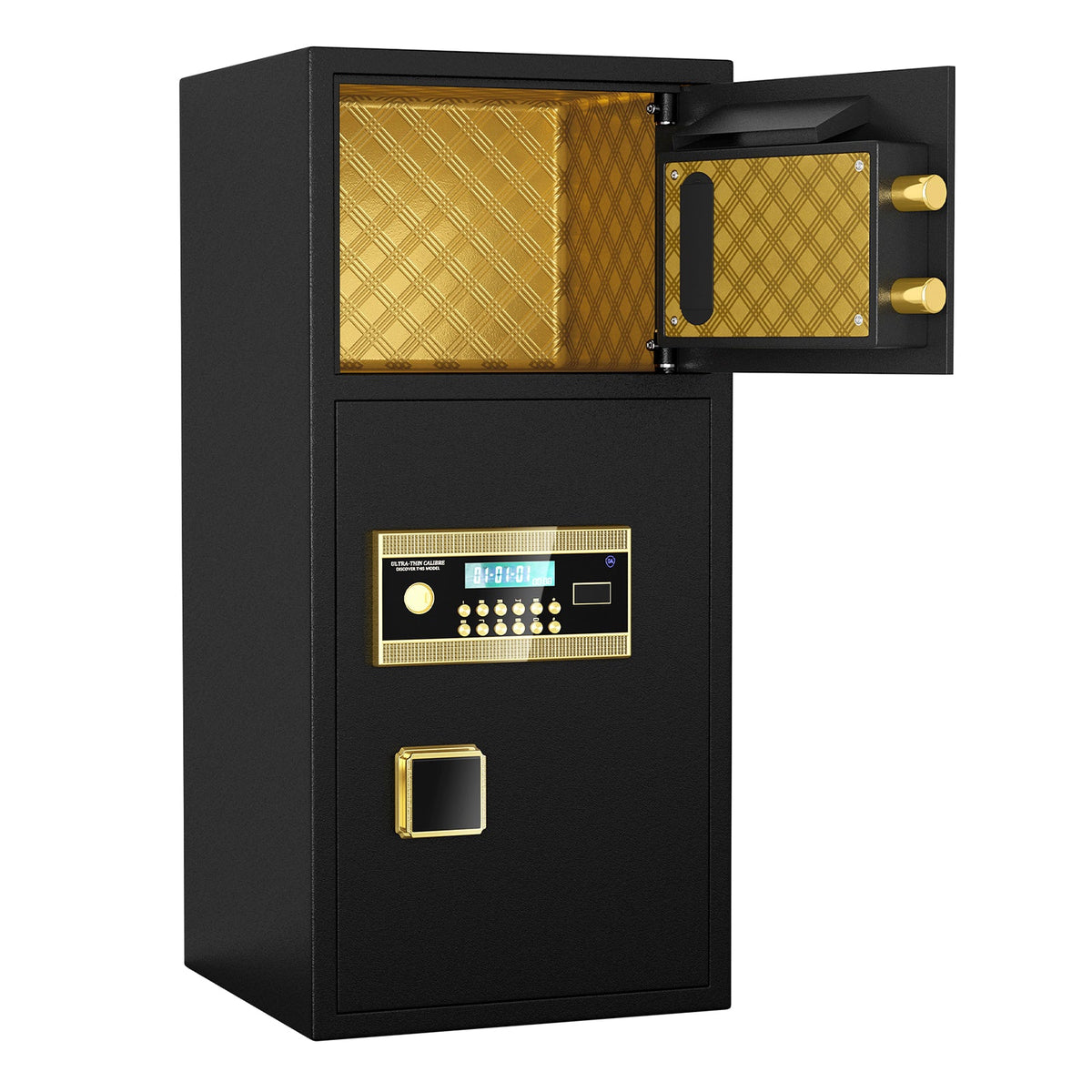 Large Double-Door Coin-Operated Safe with Digital Security Features