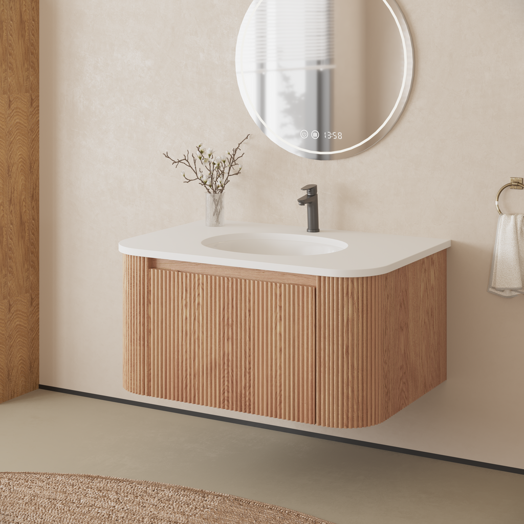 Arcora 30 Inch Wall Mounted Bathroom Vanity with Sink
