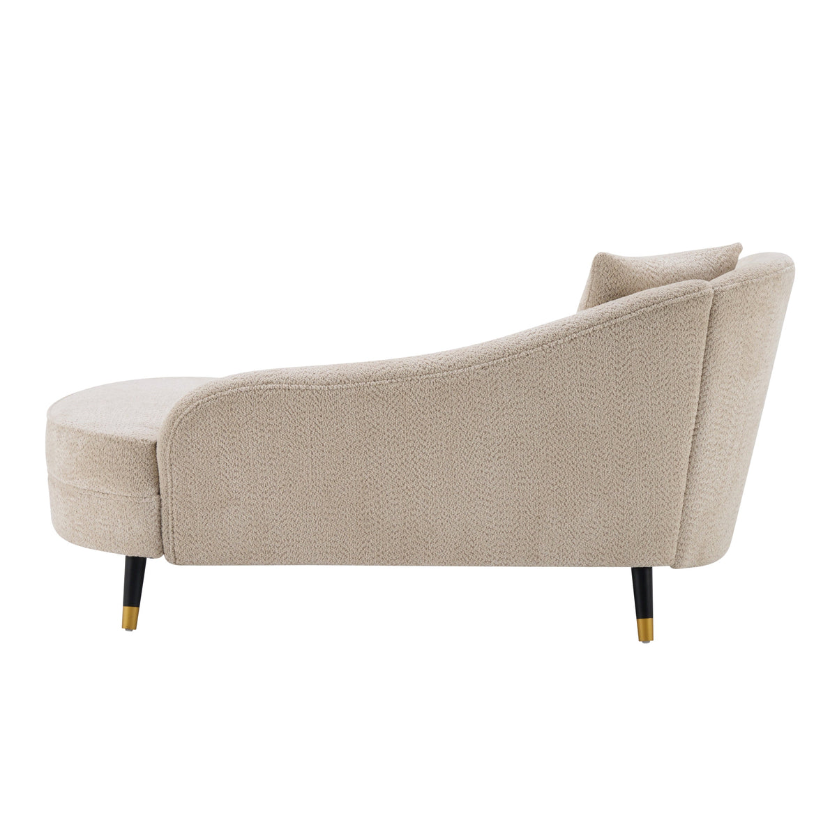 BellaLuxe Boucle Curved Chaise Lounge Indoor Upholstered Sofa