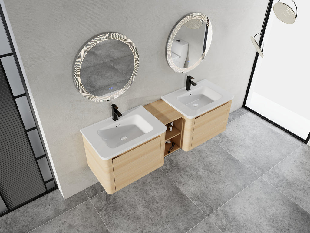 68" Wall-Mounted Bathroom Vanity