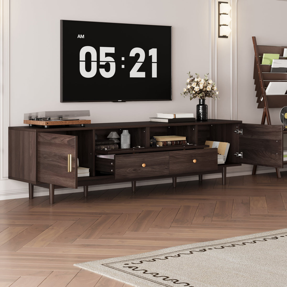 76" TV Stand with Drawers for Modern Living