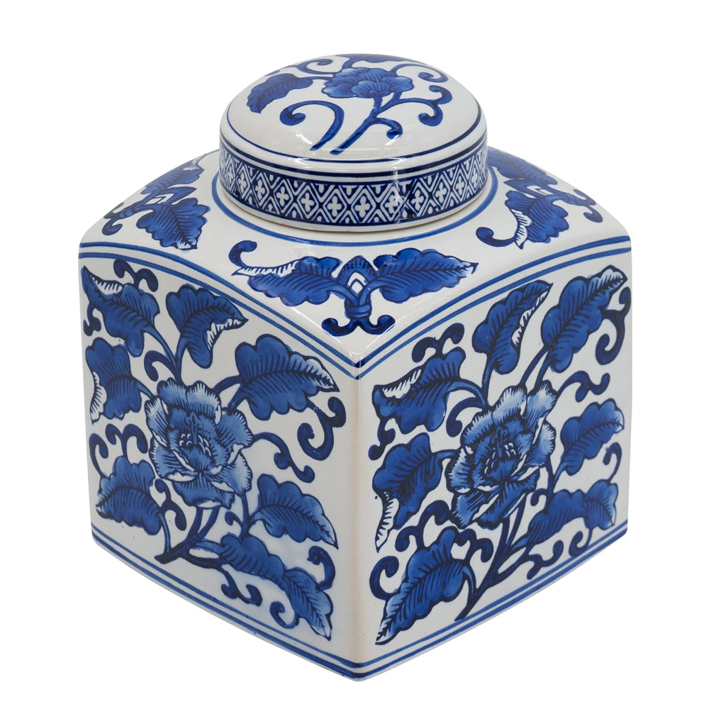 5x5x8" Hand Painted Square Canister