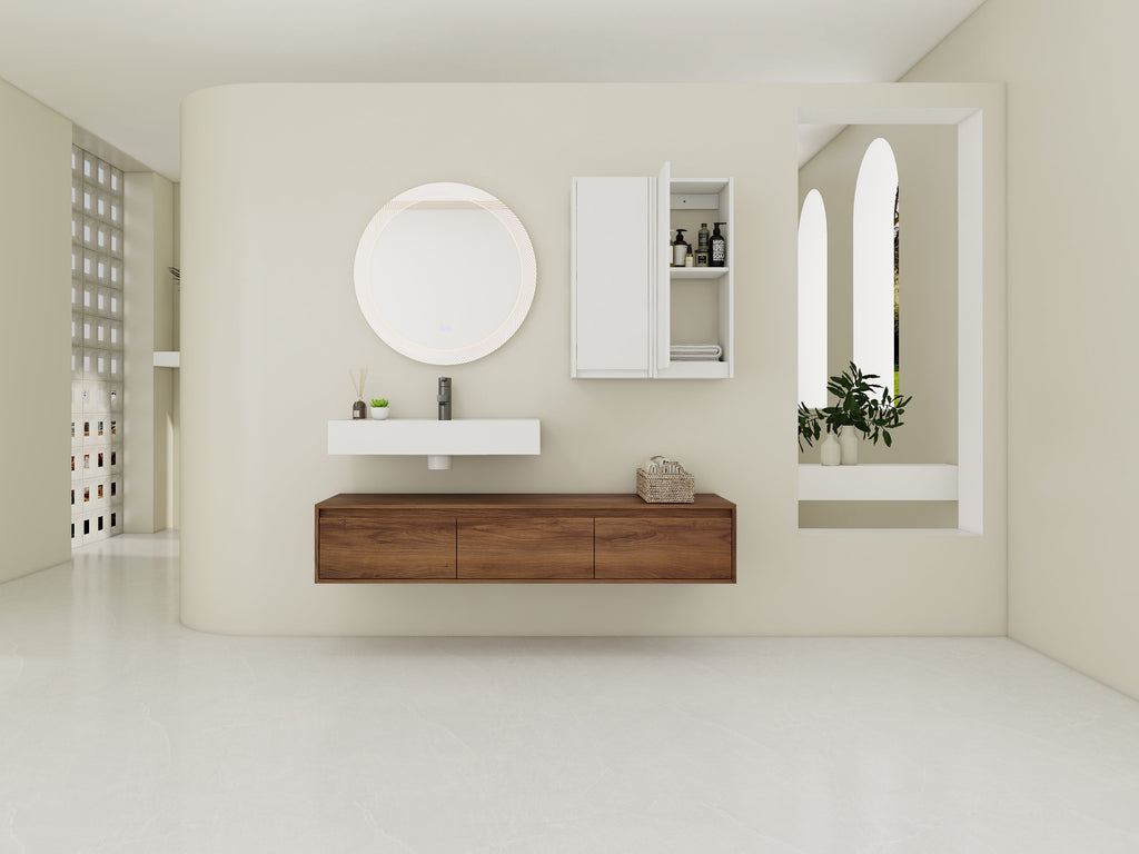 60 Inch Wall-Mounted Bathroom Vanity