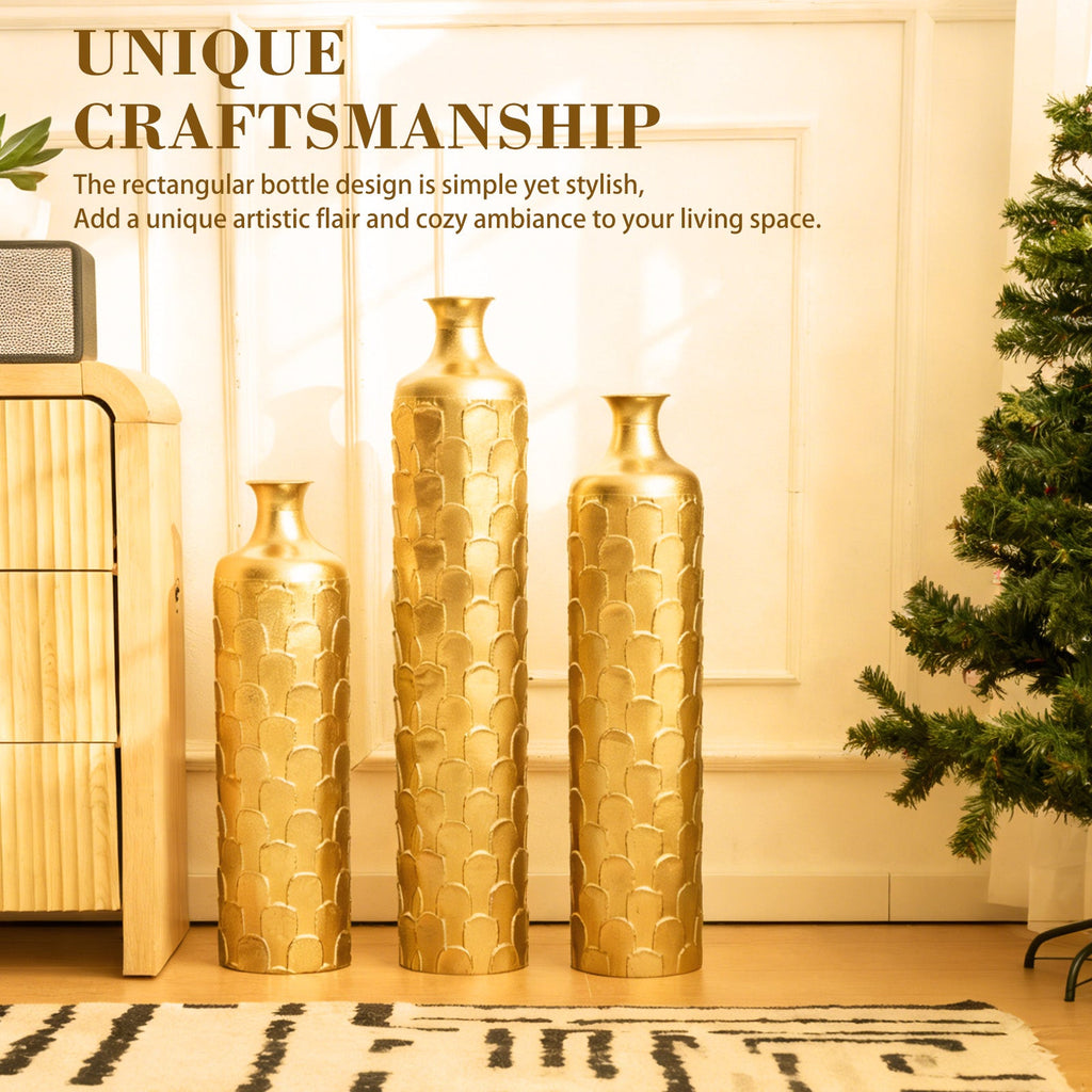 Floor Metal Vases Decorated