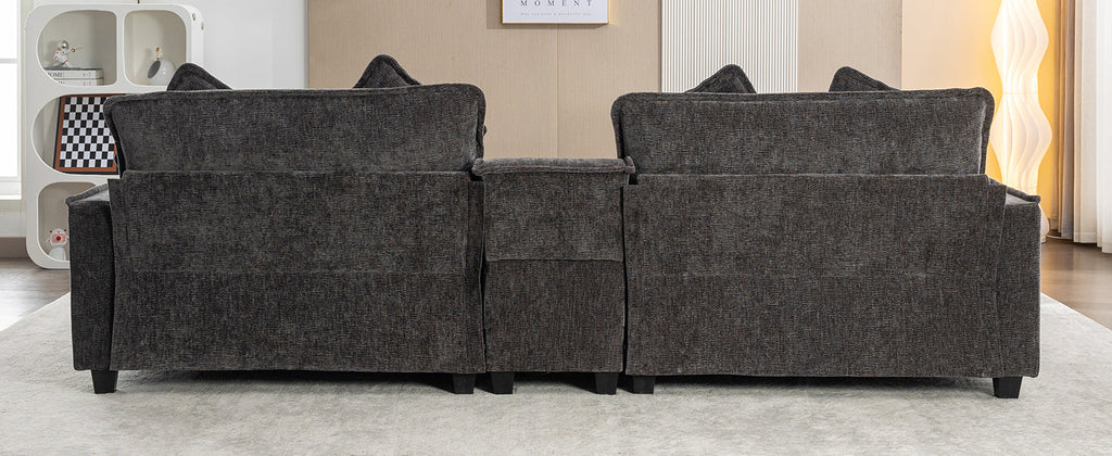 111" Sectional Sofa Chenille Upholstered Sofa