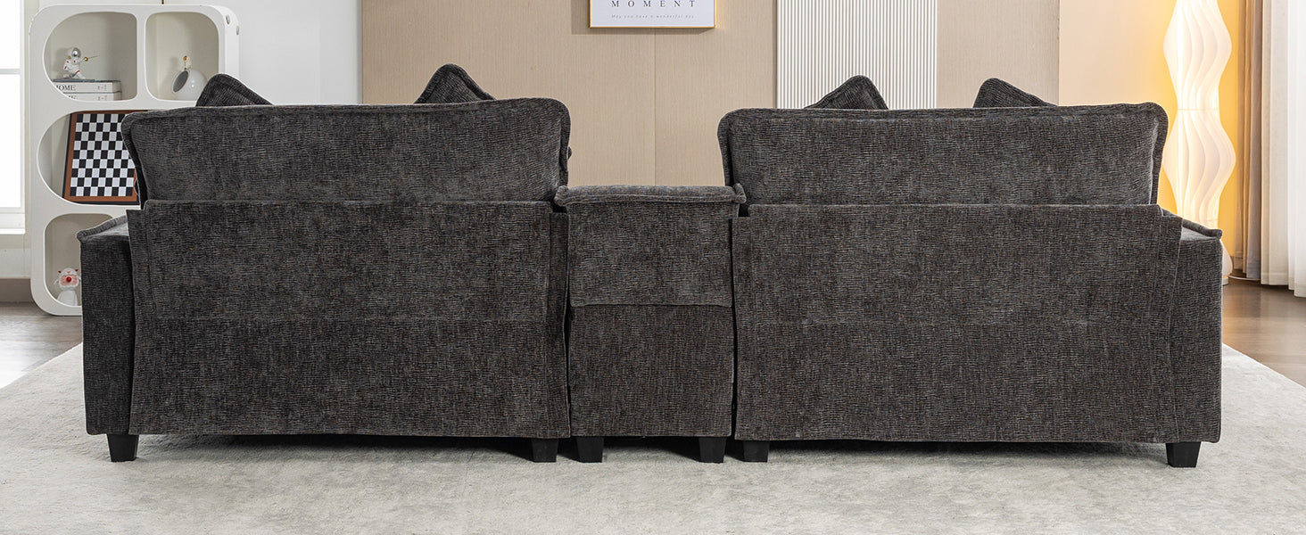 111" Sectional Sofa Chenille Upholstered Sofa
