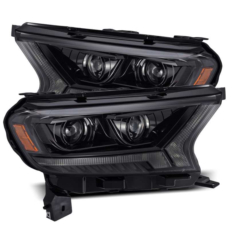 AlphaRex 2019+ Ford Ranger PRO-Series Proj Headlights Plank Style Alpha Black w/Seq Signal/DRL 880119 *Discontinued