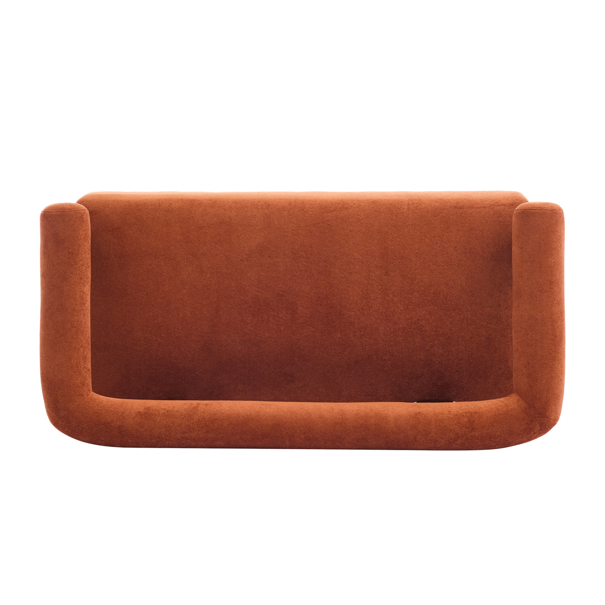 Round Armrest Loveseat (Dark Orange + Brown)