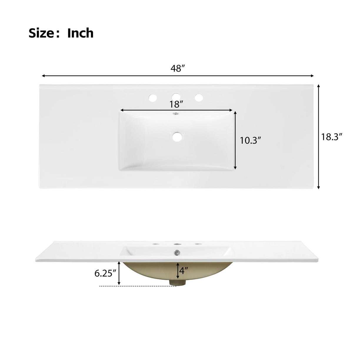 48-Inch Natural Rattan Bathroom Vanity