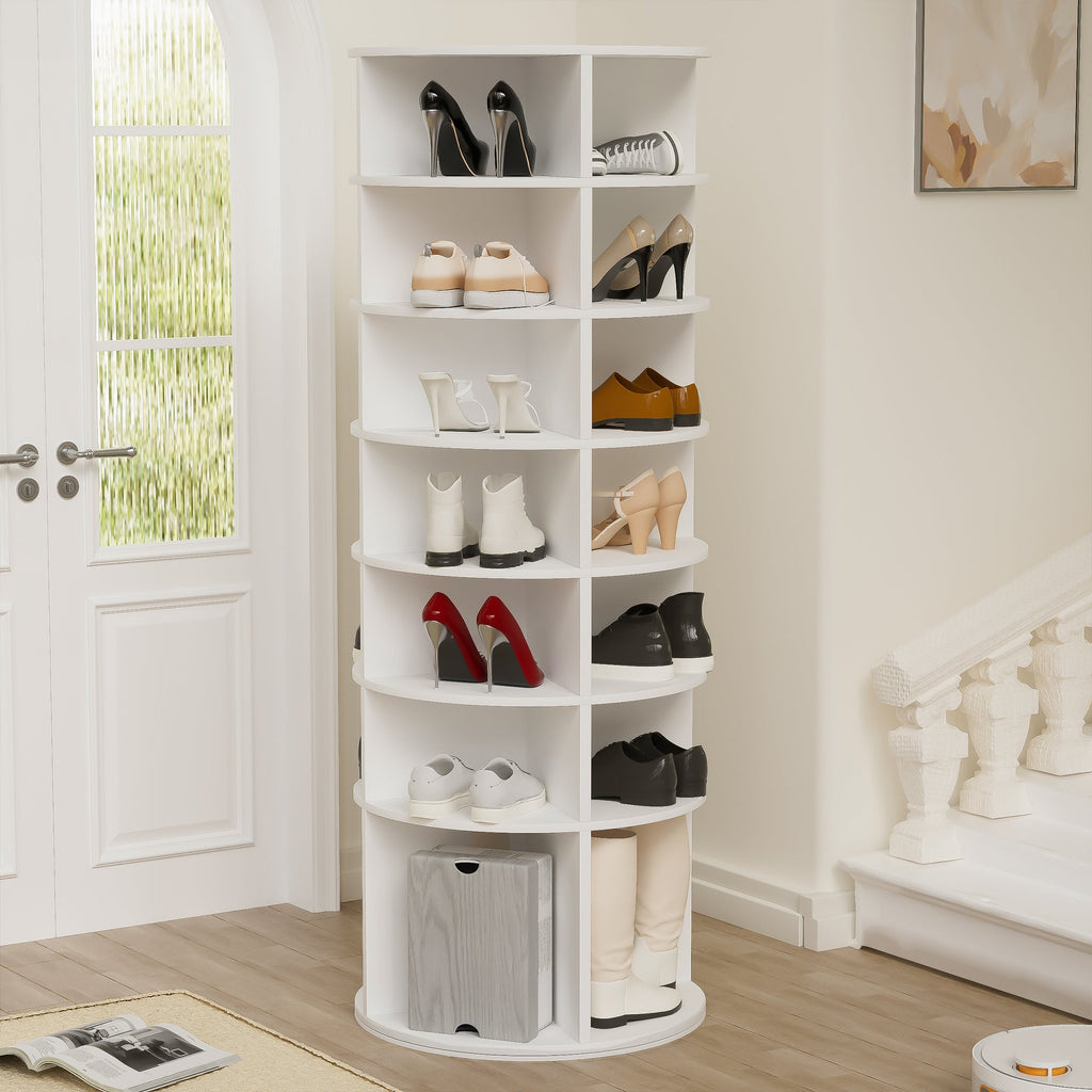 7-Tier Rotating Shoe Rack Tower