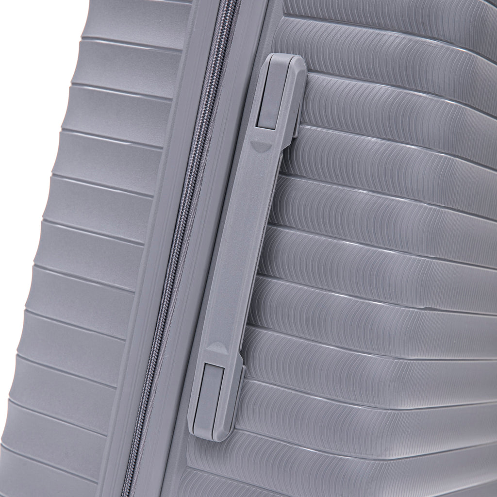 Light Gray 4-Piece Spinner Wheel Luggage Set with Cosmetic Case