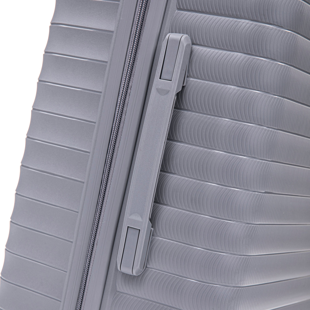 Light Gray 4-Piece Spinner Wheel Luggage Set with Cosmetic Case