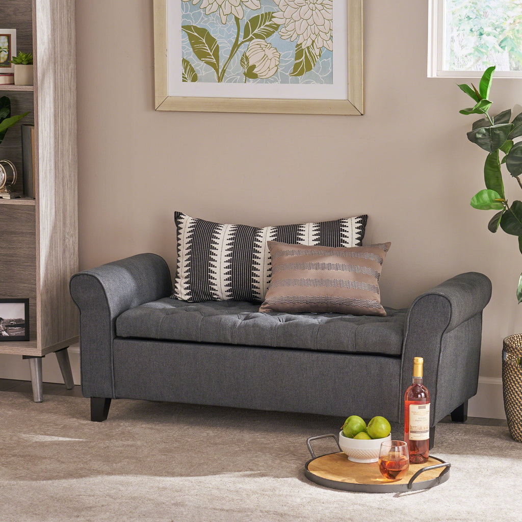 Hayes Armed Storage Bench