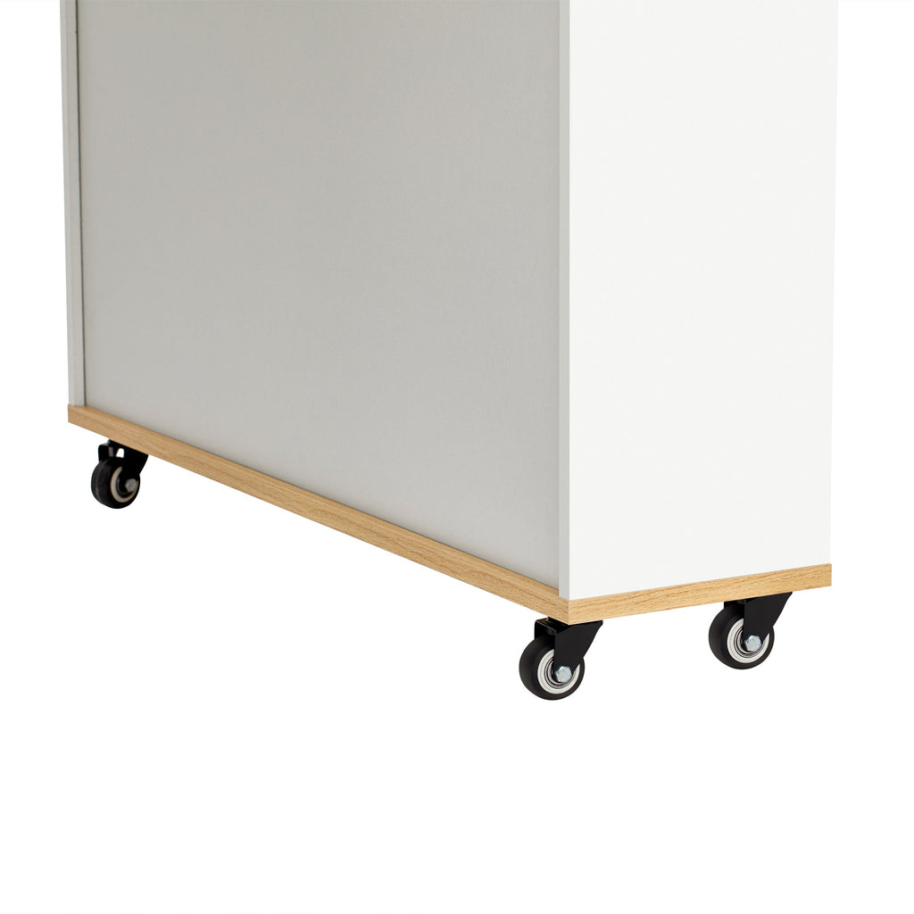 TREXM Extendable Dining Table with Storage and Power Outlet