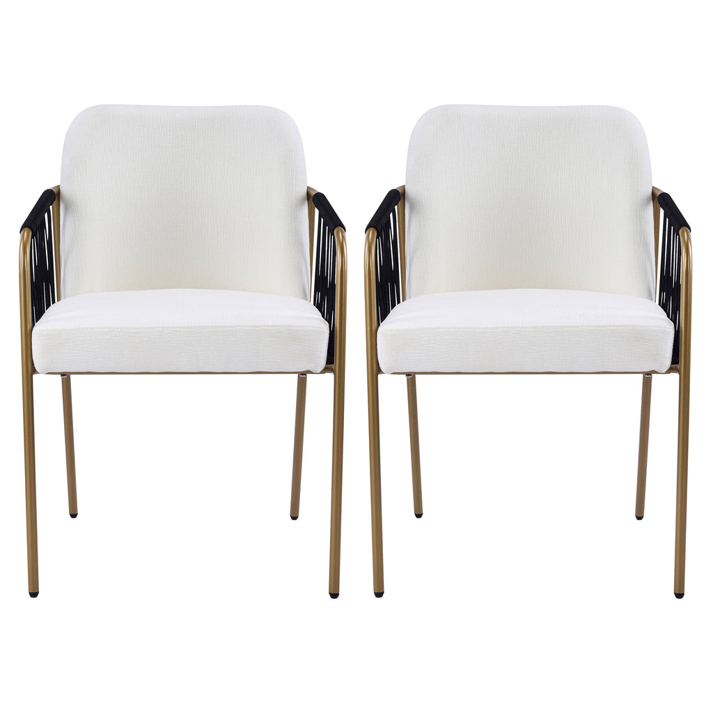 Modern Glam Upholstered Dining Chairs (Set of 2)