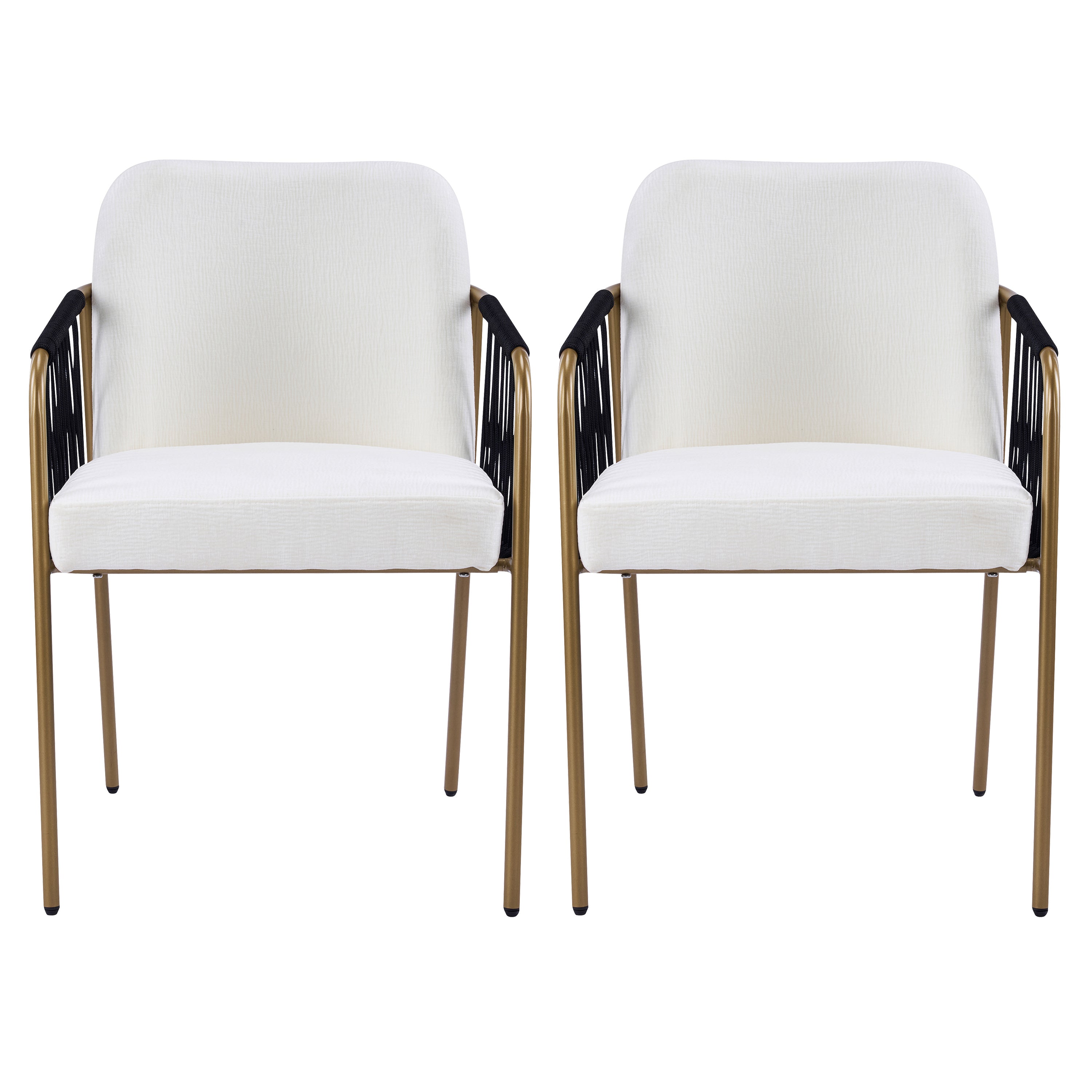 Modern Glam Upholstered Dining Chairs (Set of 2)