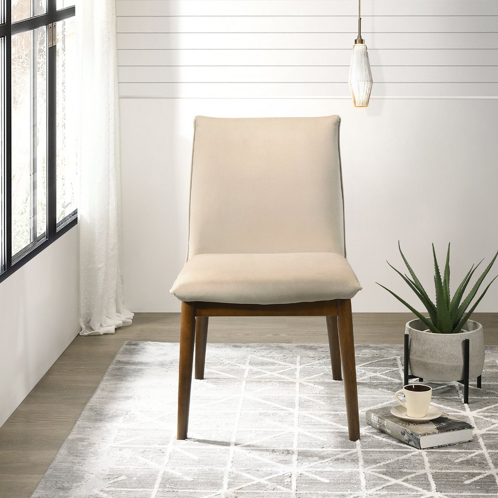 Monza Beige Velvet Dining Chair Set