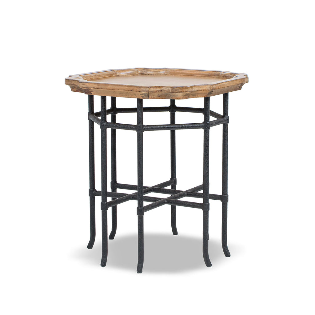 Foundry 24" Square Reclaimed Pine Wood & Iron Side Table