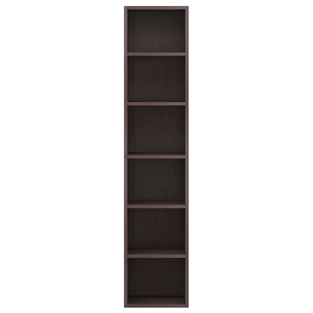 70.9" Cherry 6-Tier Narrow Corner Cube Bookcase