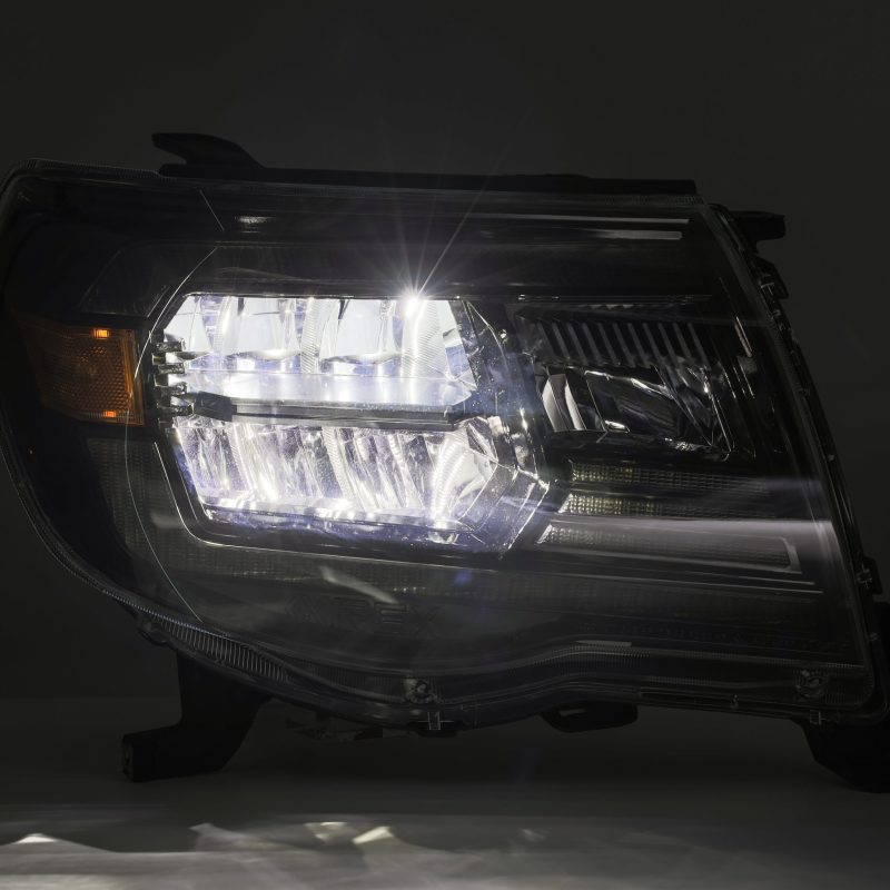AlphaRex 05-11 Toyota Tacoma LUXX Crystal Headlights Plank Style Design Black w/Activation Light/DRL 880735 *Discontinued