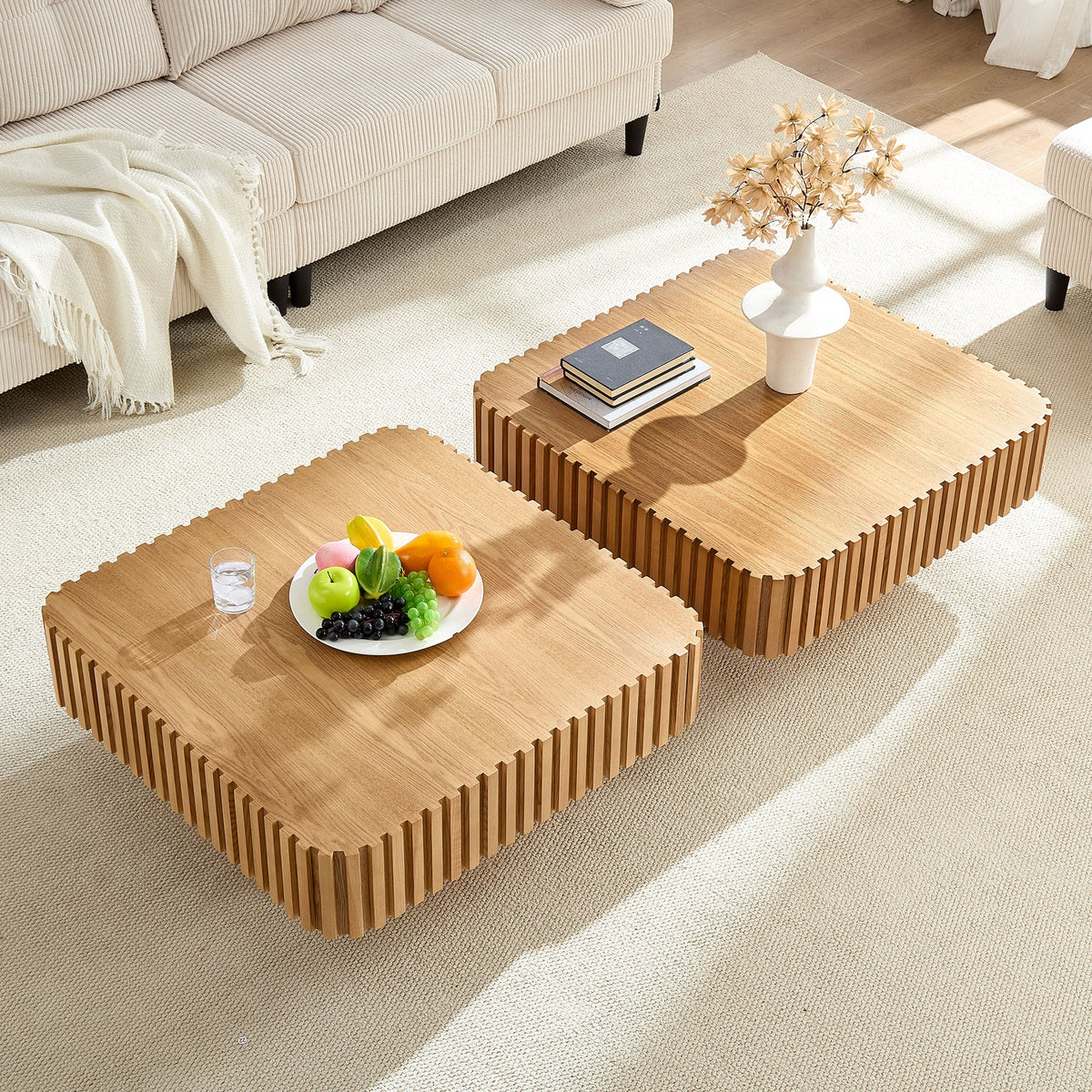 Modern Handcraft Drum Coffee Table