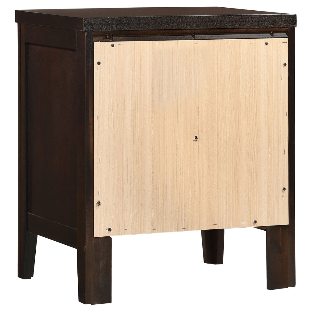 Garrett Cappuccino 2-Drawer Rectangular Nightstand