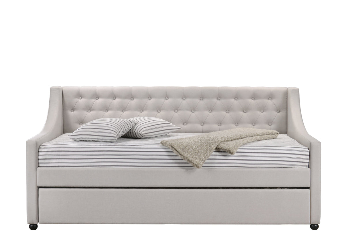 Lianna Fog Fabric Daybed With Trundle