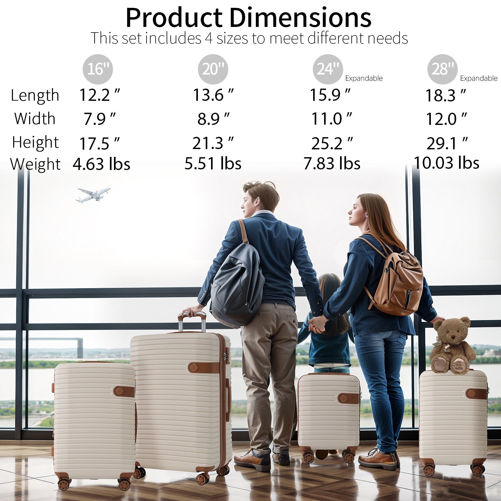 4 Piece Luggage Set Suitcase Set
