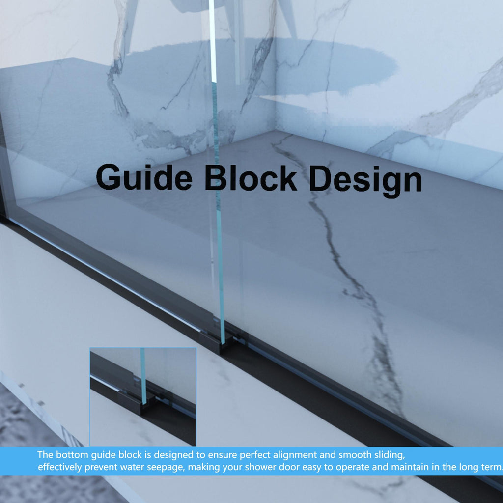 56-60"x70" Aluminum Frame Double Sliding Shower Door