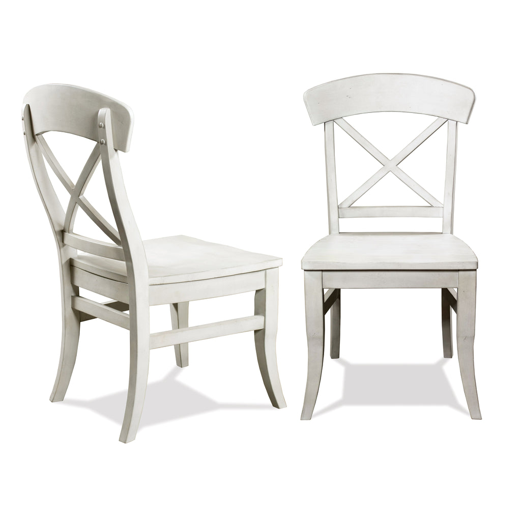 Harola Cross-back Dining Side Chairs in Set of 2, Smoky
