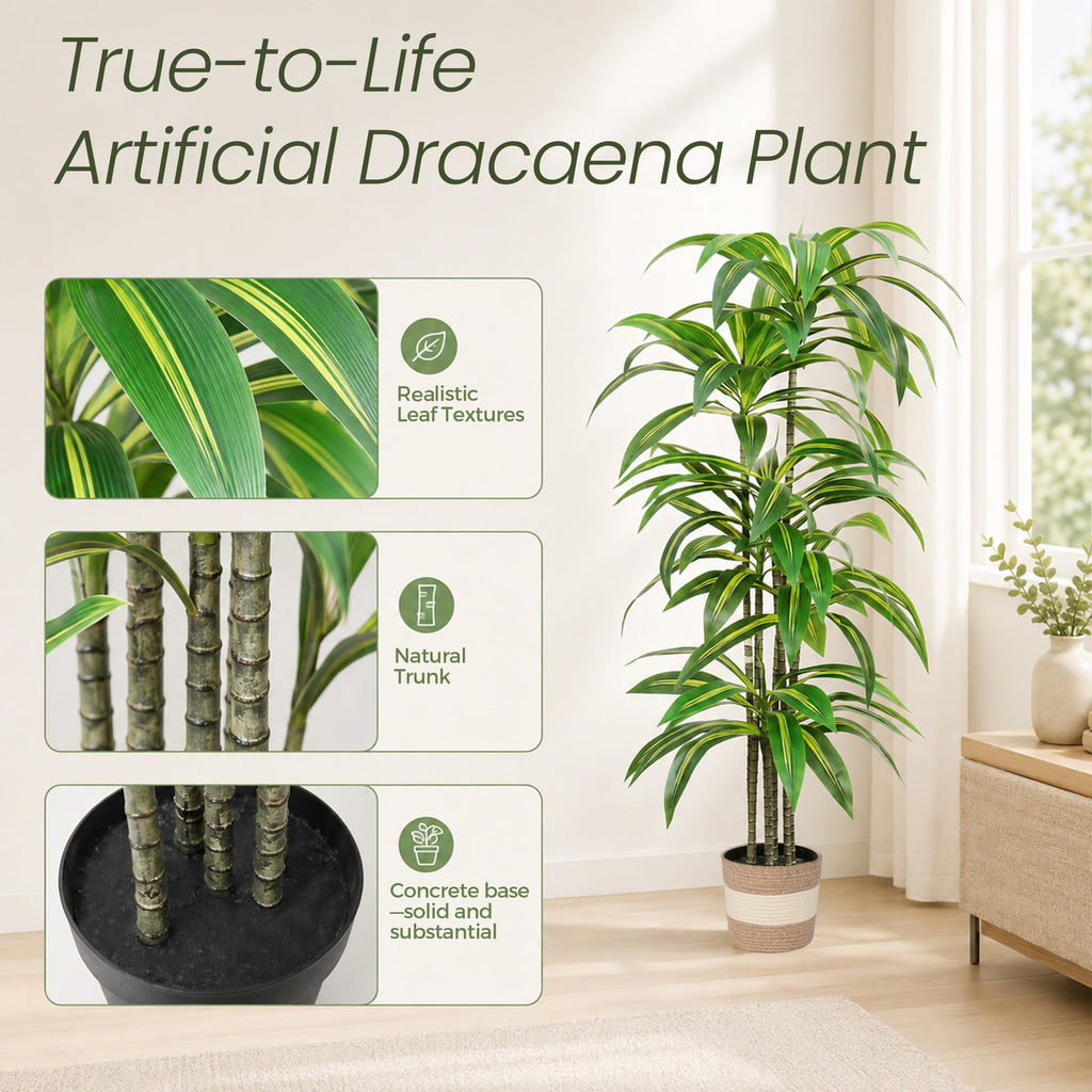 Dracaena Artificial Plant Indoor 5.5FT