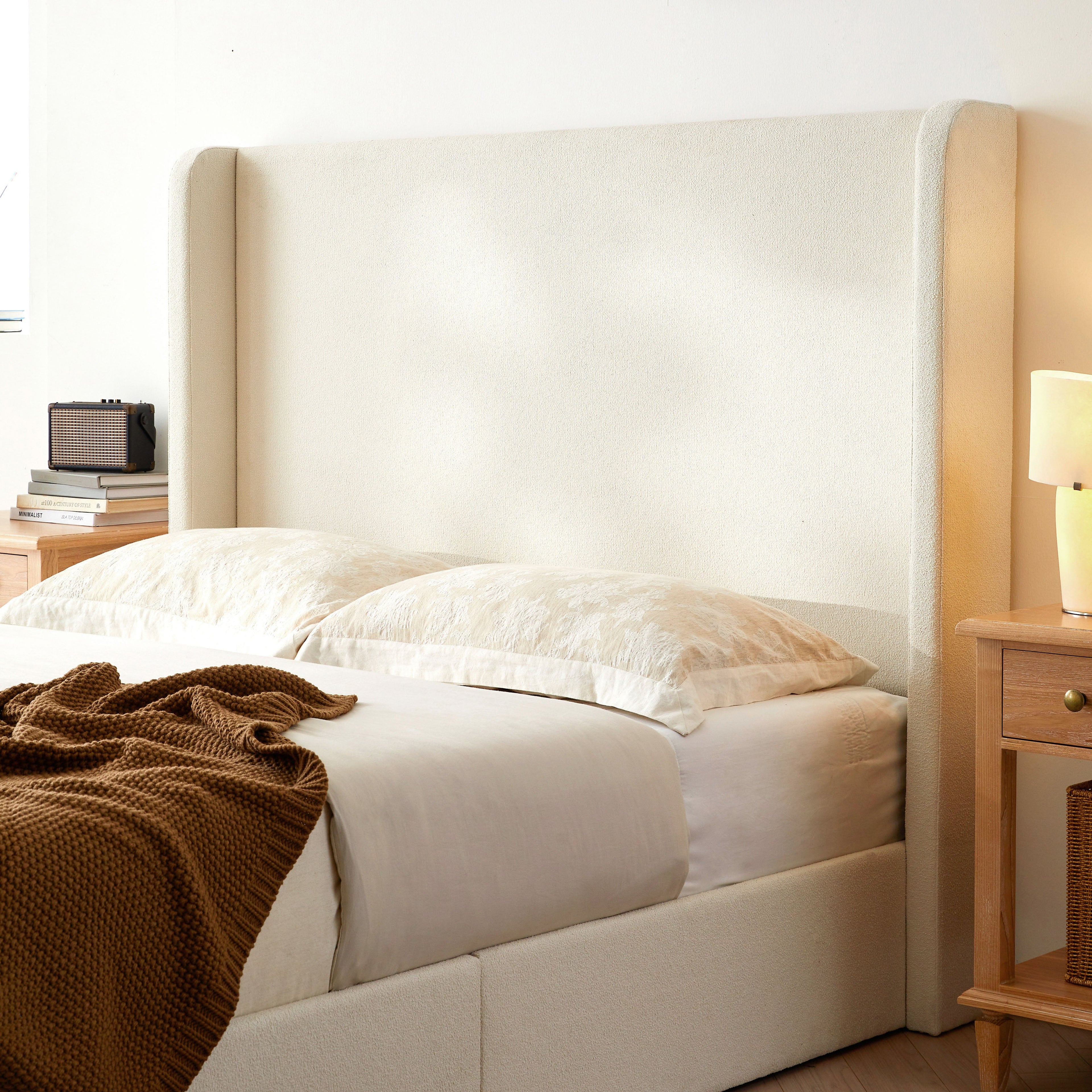Carmen Upholstered Wingback Bed Frame