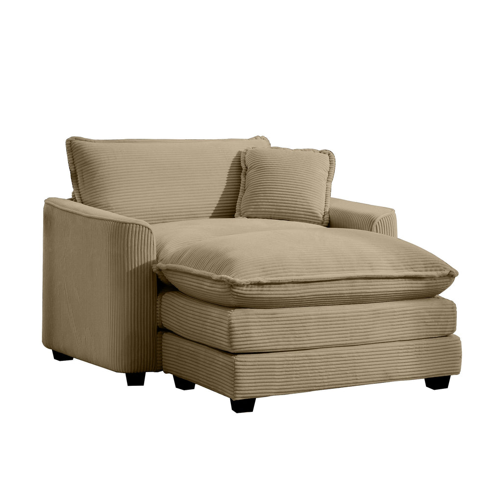 Comfortable Single Chair Deep Seat Sofa With Footstool