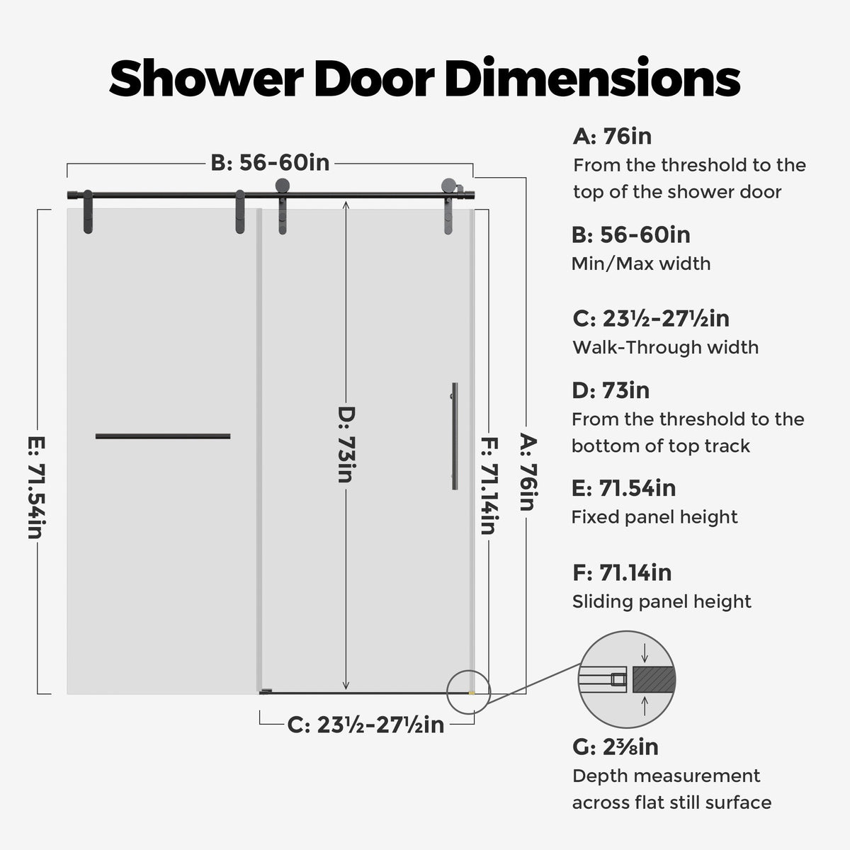 Frameless Single Sliding Shower Doors