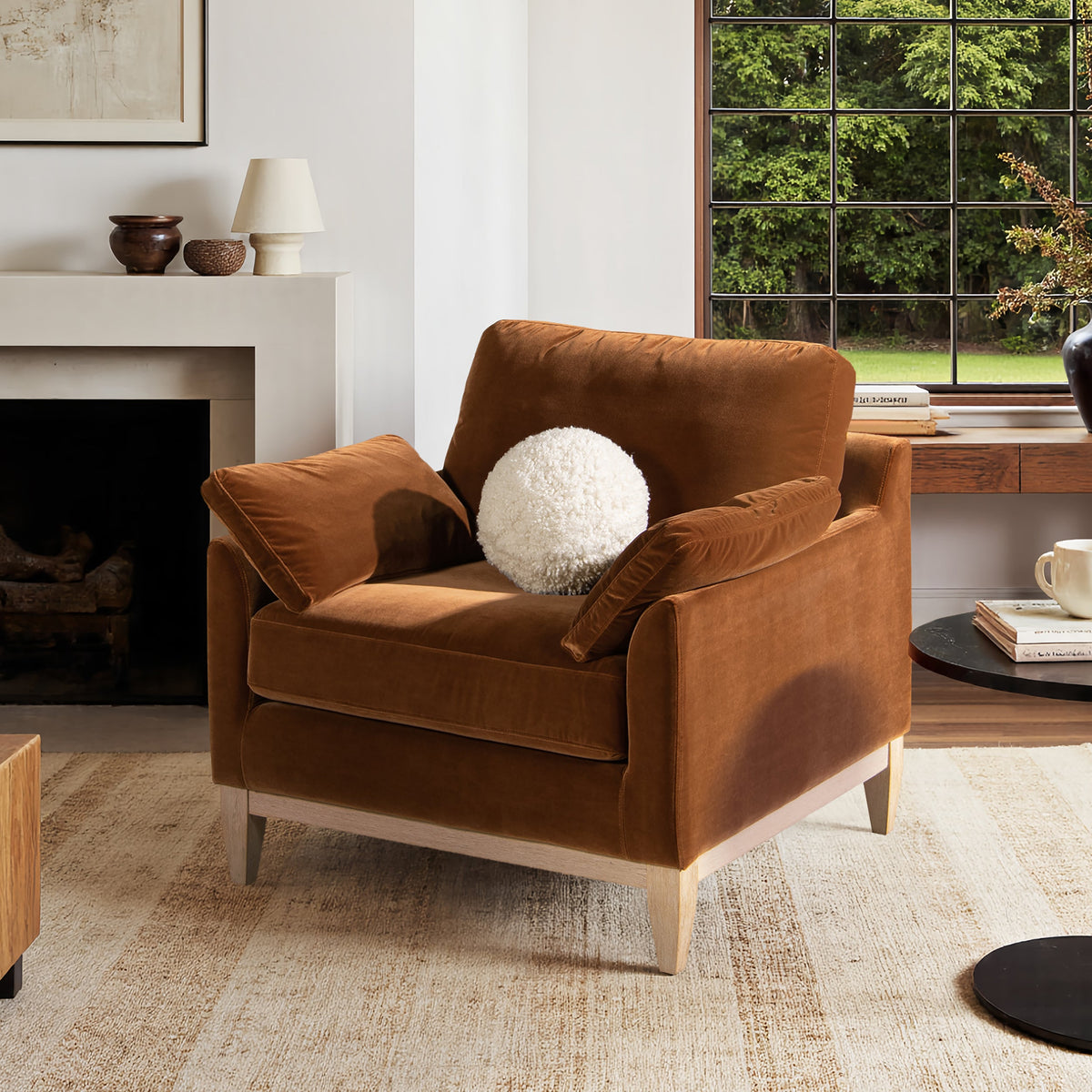 Pasadena 36" Wide Modern Farmhouse Accent Arm Chair