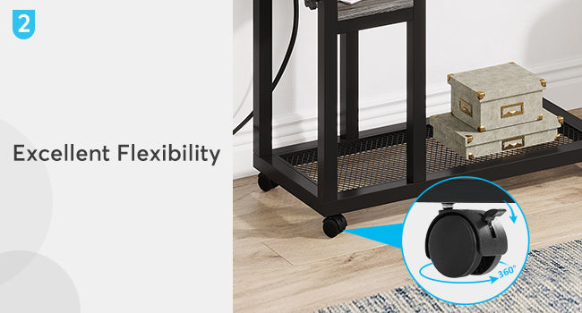28"-39.3" Height Adjustable Portable Desk with USB Ports