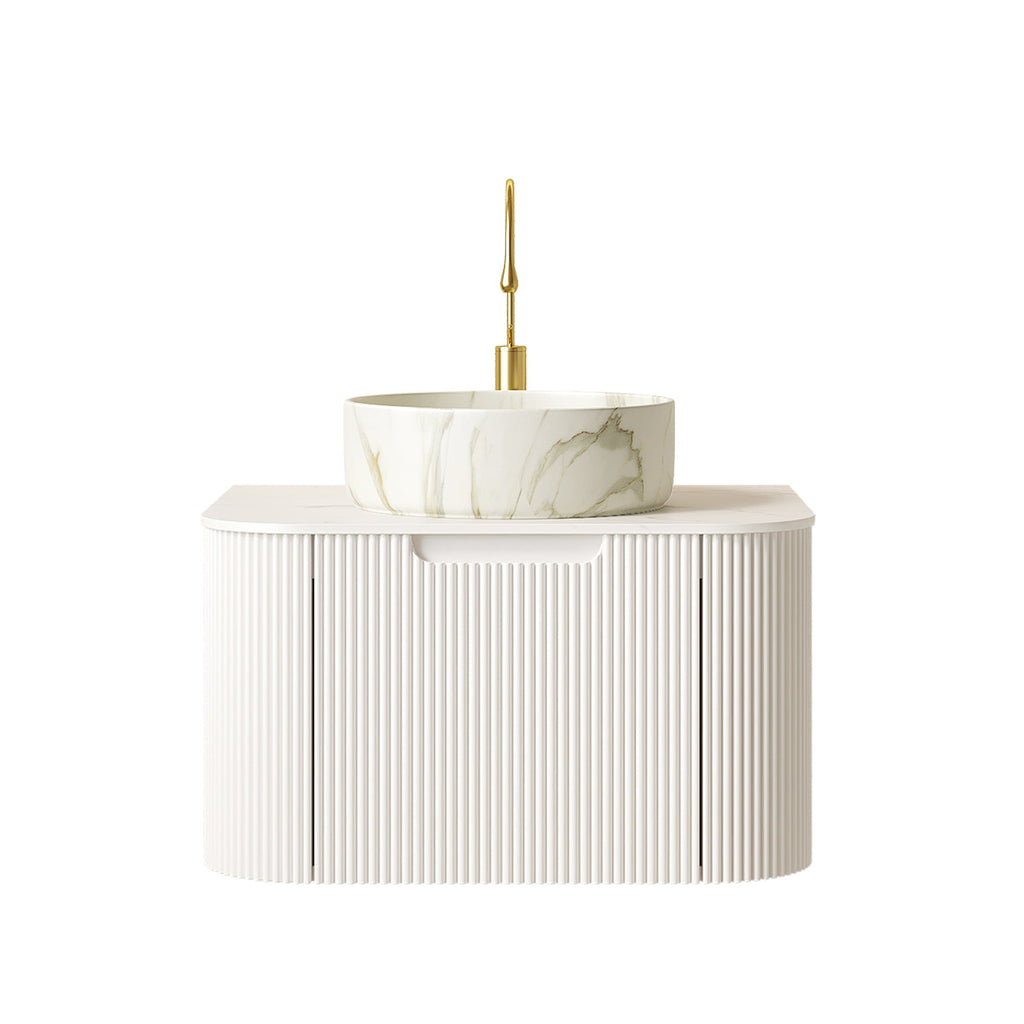 DINA 24" Bathroom Vanity & Sink, Floating Curved Edges