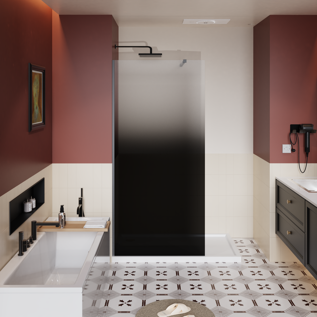 34 Inch W x 72 Inch H Fixed Shower Door