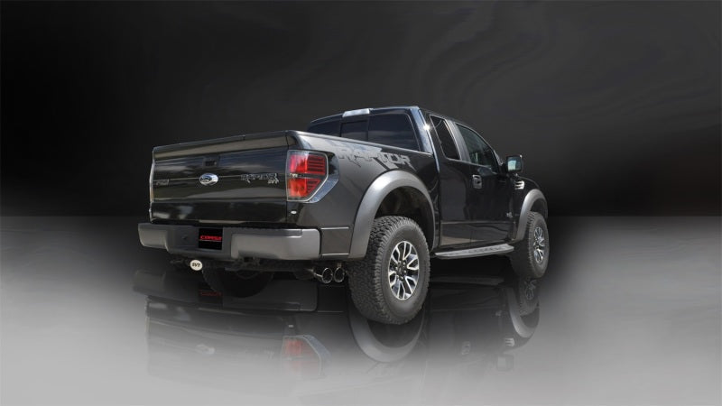 Corsa Performance 11-14 Ford F-150 Raptor 6.2L V8 145in Wheelbase Black Xtreme Cat-Back