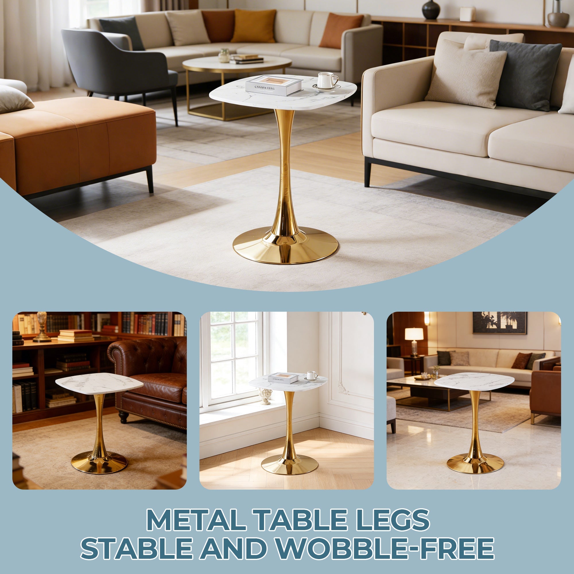 Square Tulip Dining Table for 2-4 Persons
