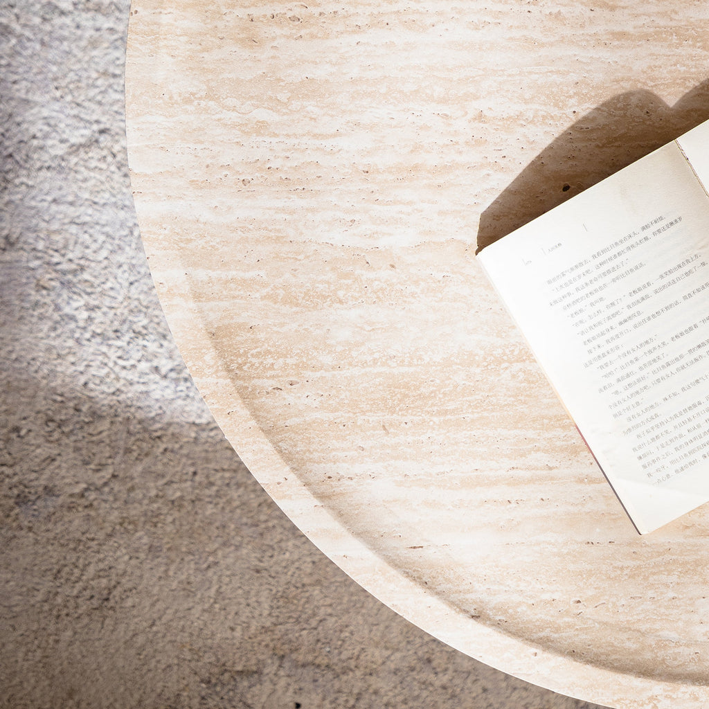 31.5'' Round Coffee Table with Mars Pattern for Living Room