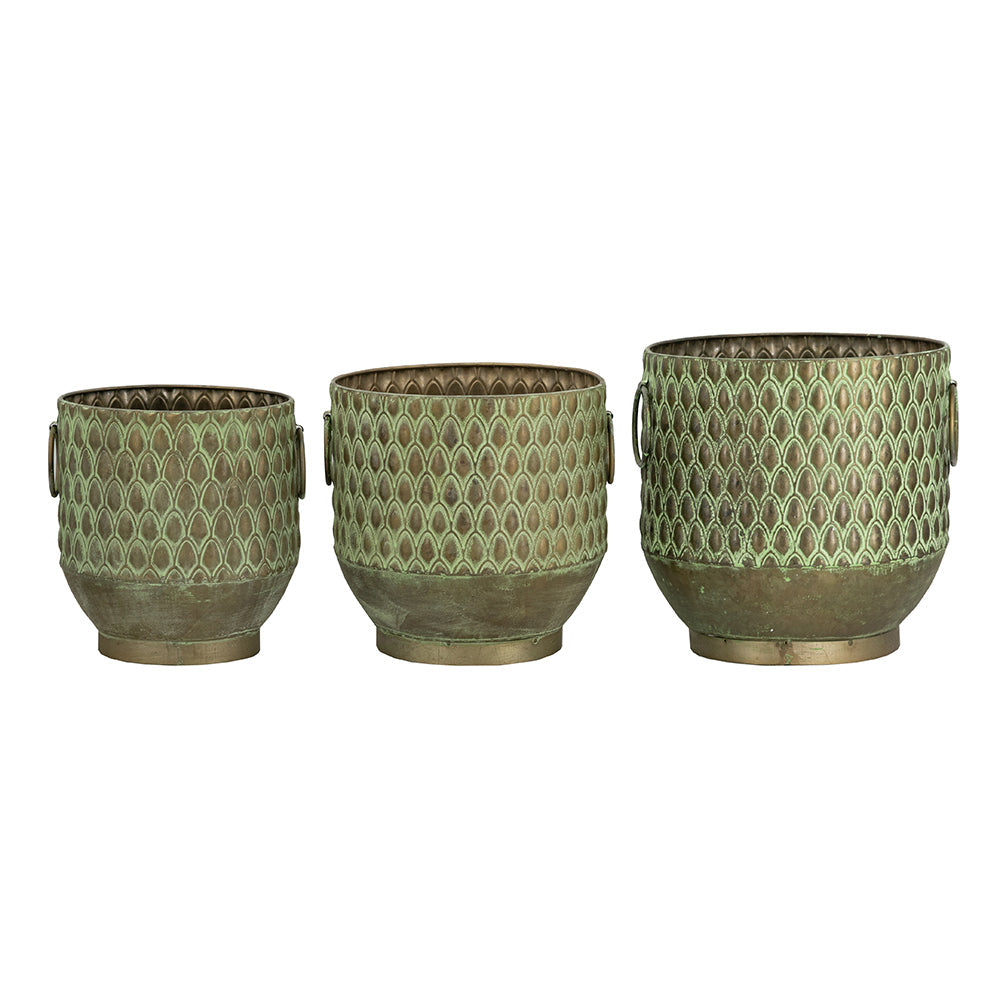 S/3 Textured Garden Pots & Planters