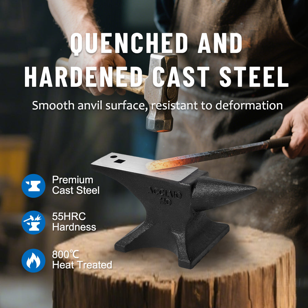 Single Horn Anvil - 55Lbs Cast Steel Blacksmith Tool